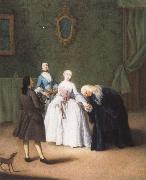 Pietro Longhi A Nobleman Kissing a Lady-s Hand oil painting